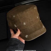 高品质2026新款做旧水洗棉布破洞显瘦马术帽子女秋减龄休闲磨破平