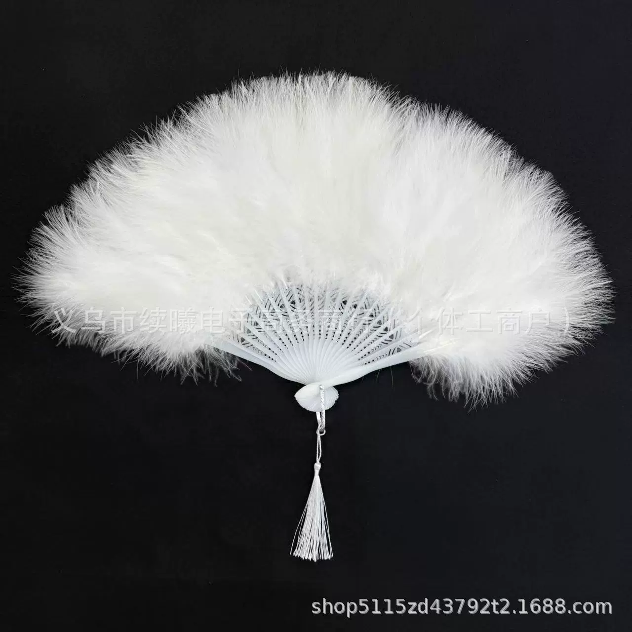 Производитель Amazon Bridal Pearl Letters Ancient Style Feather Fan Handheld Thickened Feather Dance Fan Photo Guide