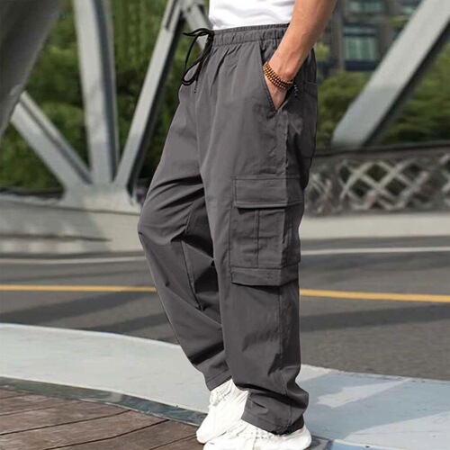 Spring and Autumn Season Men's Loose Straight Leg Casual Pants, Men's Casual Work Pants