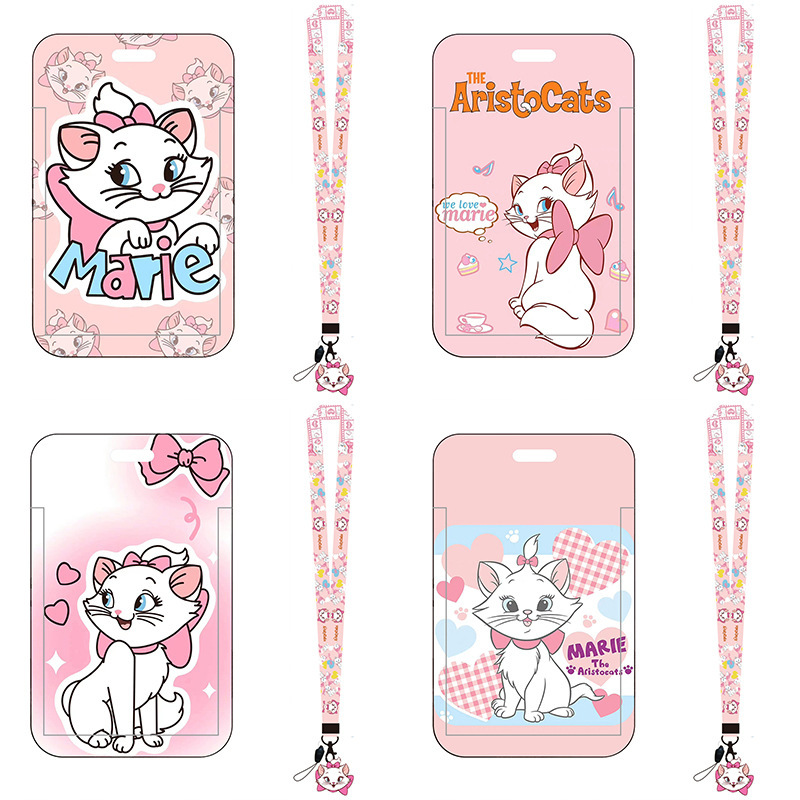 MARIE Mary Cat Cartoon Children's Student Card Holder Bus Card Holder Hard Shell Push-Pull Mobile Phone Long Lanyard Hanging Ornaments MARIE Mary Cat Cartoon Children's Student Card Holder Bus Card Holder Hard Shell Push-Pull Mobile Phone Long Lanyard Hanging Ornaments