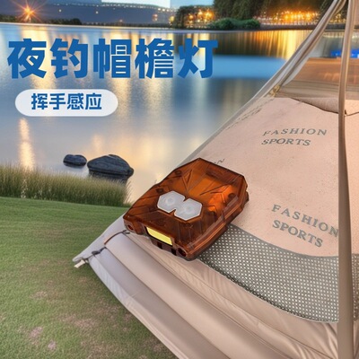 感应头灯Cob泛光充电式钓鱼夜钓饵料灯【头戴夹帽两用】超轻便款|ms