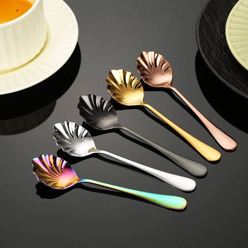 Cross-Border Stainless Steel Shell Creative Honey Bird's Nest Coffee Sugar Stirring Cake Ice Cream Small Spoon_voghion.com