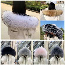 黑色超大貉子毛领子羽绒服真毛领皮草帽毛条狐狸女单买通用皮草领