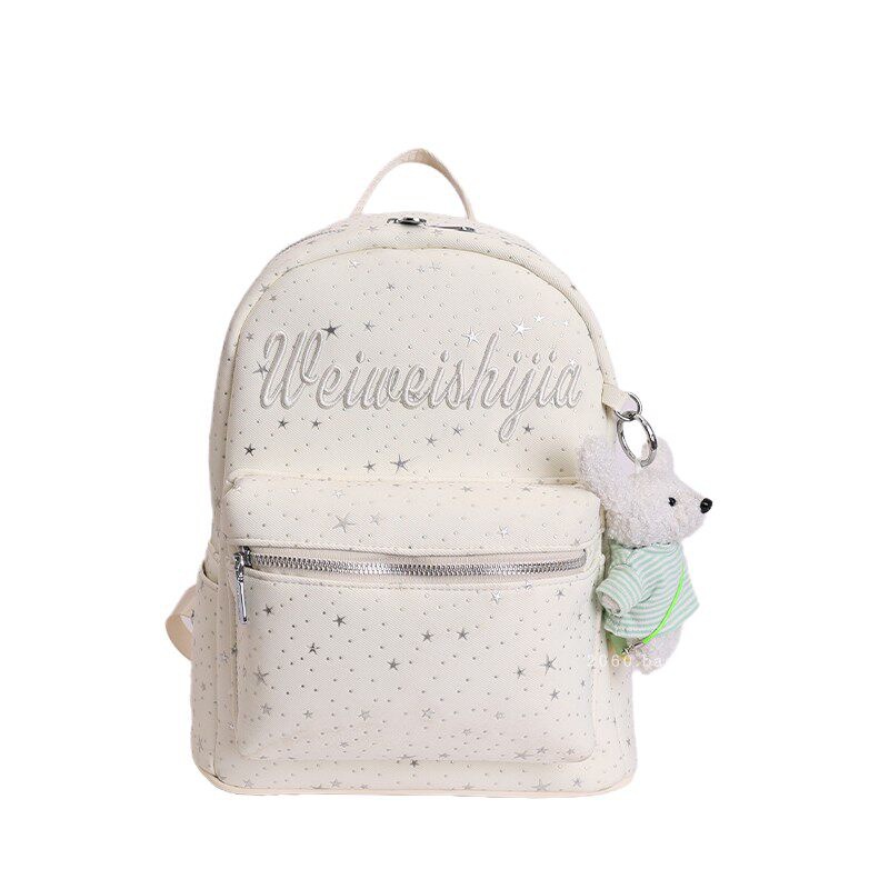 Mochila de moda mochila 2026 mochila de gran capacidad para estudiantes universitarios en clase nueva primavera bolsa de letras lienzo para mujeres