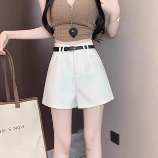 气质卡其色高级感阔腿西装短裤女春秋新休闲显瘦百搭净版灰色靴裤