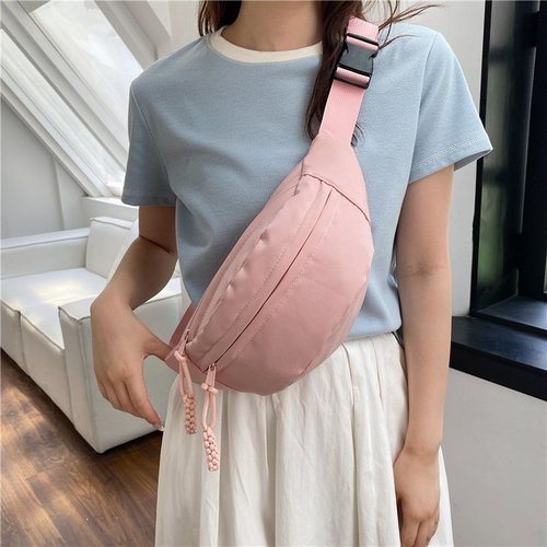 Korean style simple nylon cloth small bag for women  new textured single shoulder armpit bag chest bag crossbody small waist bag