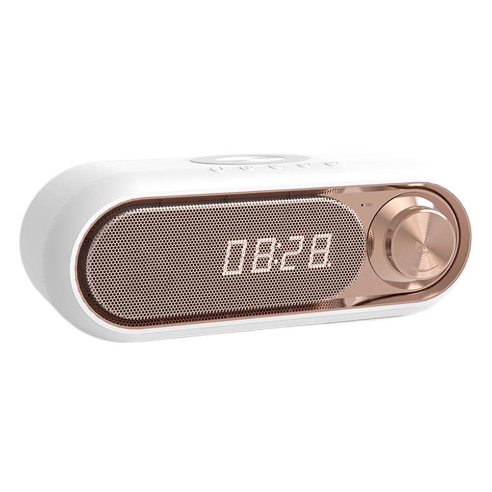 Amazon modelo privado cargador inalámbrico de cabecera de carga inalámbrica de audio LED reloj de alarma de audio Bluetooth altavoz