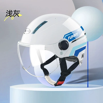 female safety helmet male and – Motosiklet kaskı (dəbilqə) - l004-summer-light-gray-funny-lines