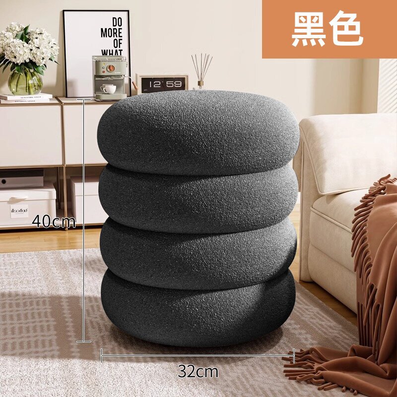 小さい腰掛けの家庭用クリーム風の客間の丸い腰掛けのソファーの腰掛けの低い腰掛けは家に入って靴の腰掛けを換えます。|undefined