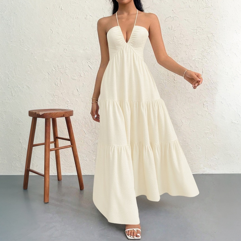Elegant Summer Maxi Dress Sexy Spaghetti Straps Beachwear Lightweight Fabric Perfect for Vacation Wholesale