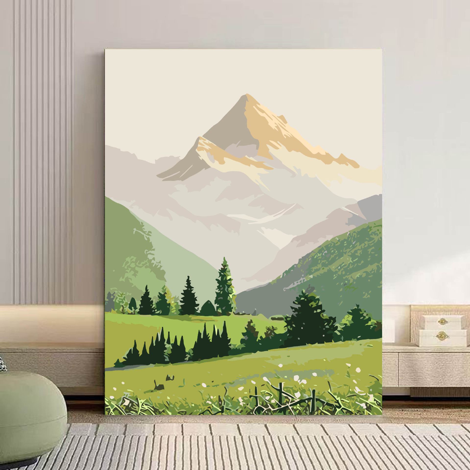 Sunshine Jinshan paisaje didiy pintura al óleo digital relleno de color sala de estar comedor de gran tamaño pintura a mano