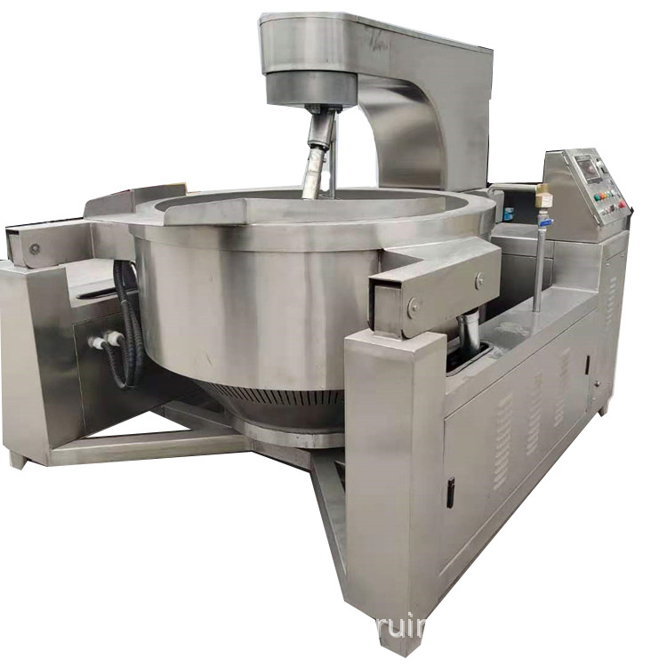 诸城瑞诺直供电磁行星搅拌炒锅 液压升降自动翻锅辣椒酱搅拌炒锅