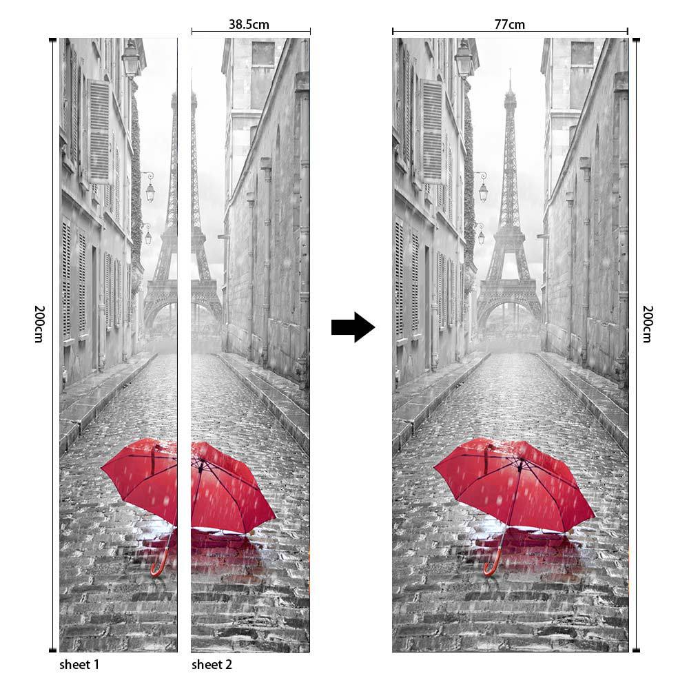 Pegatinas para puertas 3D respetuosas con el medio ambiente, autoadhesivos, fabricantes de origen al por mayor, patrones populares transfronterizos de alta definición, adhesivos para puertas impermeables, a prueba de aceite y antiincrustantes