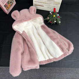 女童加绒加厚2025年新款棉袄外套儿童男童宝宝中小童保暖冬季时尚