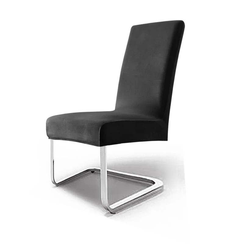cubierta de silla de terciopelo elástica de plata gruesa cubierta de silla de comedor de hotel cubierta de polvo cubierta de silla de alto nivel sentido transfronterizo