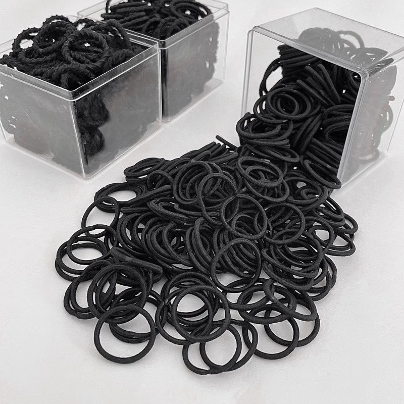 Pequeño cinturón negro para niños anillo de cabello para niñas cuerdas de cabello para bebés cubierta de cabello de cuero pequeña cantidad de cabello de alta elasticidad no daña el cabello
