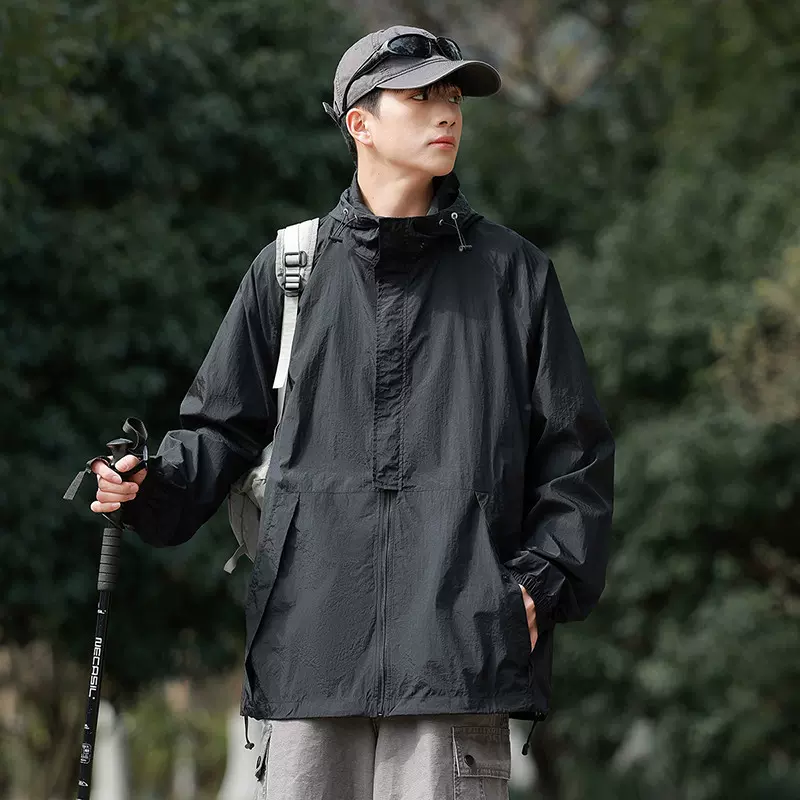 防晒衣男2025夏季户外防水轻薄皮肤衣男士运动钓鱼冰丝防晒服外套