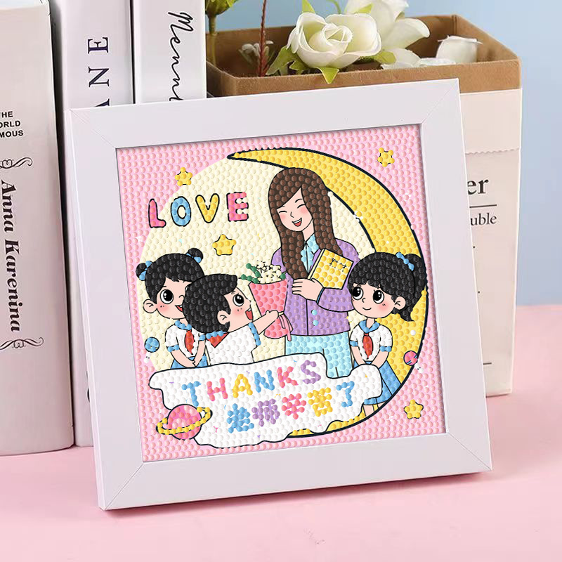 Diamante infantil DIY hecha a mano con material de marco paquete de dibujos animados Sanliou pegatinas de diamante regalo al por mayor pinturas de mampostería