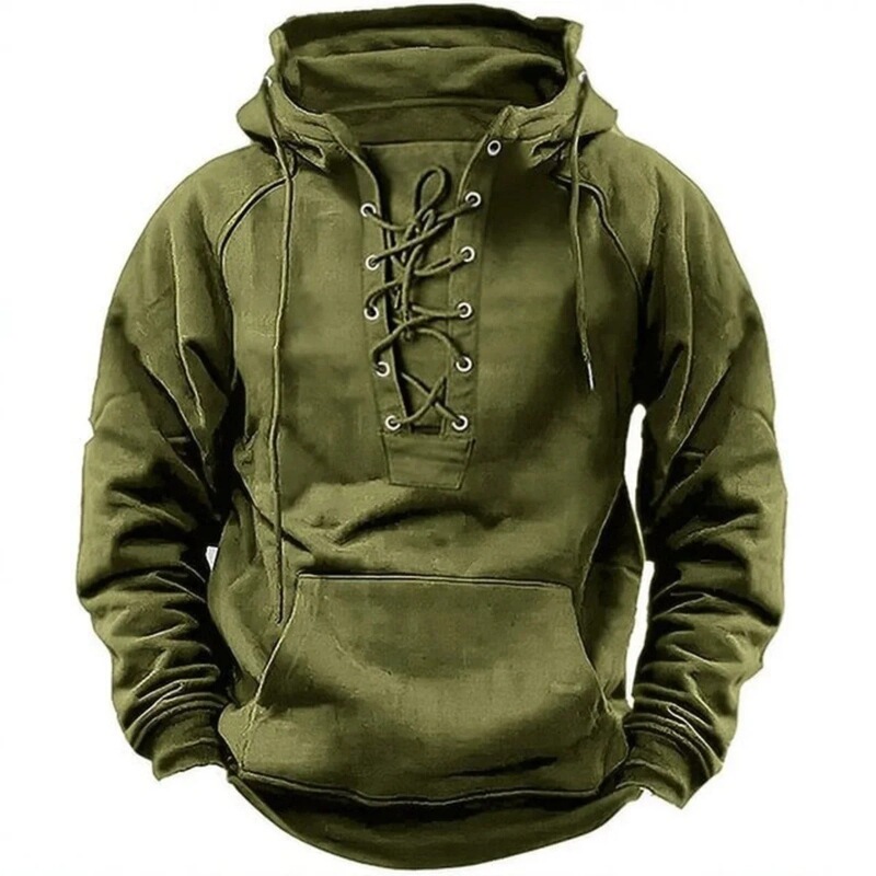 Cross-Border Spring and Autumn New Men's Retro Drawstring Hoodie Multi-Pocket Youth Men's Large Size Loose Pullover Cross-Border Spring and Autumn New Men's Retro Drawstring Hoodie Multi-Pocket Youth Men's Large Size Loose Pullover