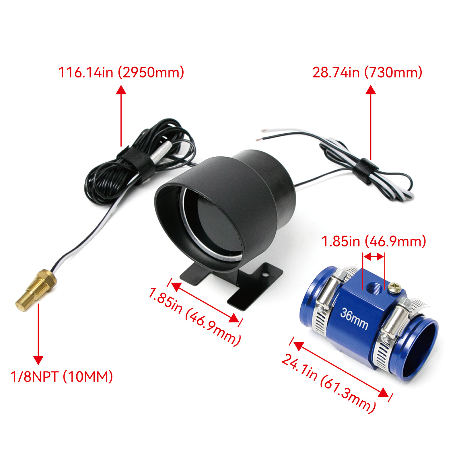 Cross-border 12V24V General Motors Car Truck Refitting Water Temperature Voltage Combination Circular Cannon Type Instrument Power Inspection