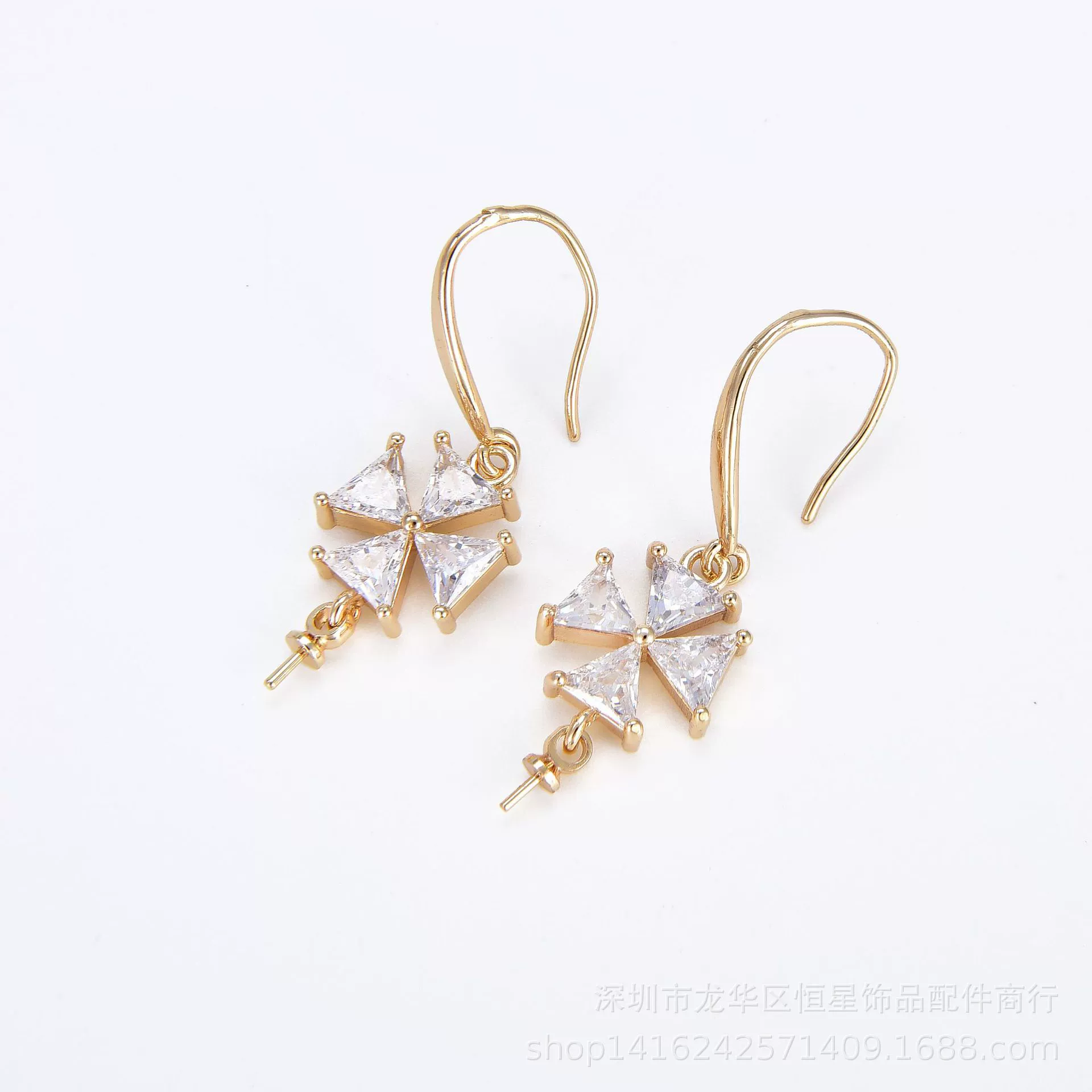 14-каратное золото, обернутые своими руками, ювелирные аксессуары, инкрустированный циркон, сохраняющий цвет, с булавкой в виде овечьего глаза, серьги-крючки, серьги Clover