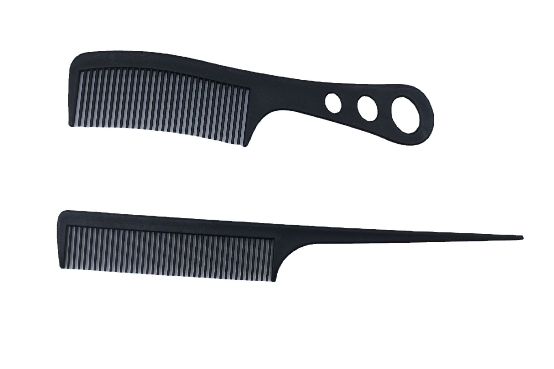 Hairdressing Pointed Tail Comb Black Tail Comb Elastic Teeth Comb Distribution Comb 2 Pieces Set Plastic Comb Stall Comb