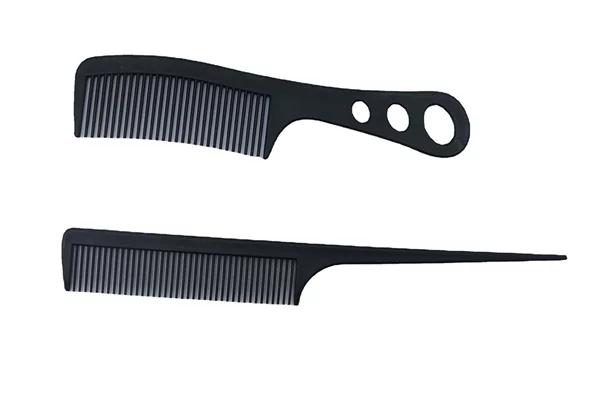 Hairdressing Pointed Tail Comb Black Tail Comb Elastic Teeth Comb Distribution Comb 2 Pieces Set Plastic Comb Stall Comb