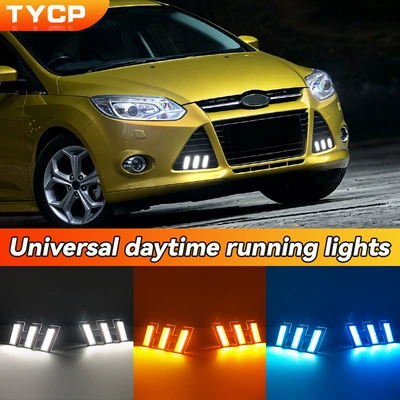 Suitable for universal car daytime running lights, Mustang-style styling lights, LED daytime running lights with flowing turn signals