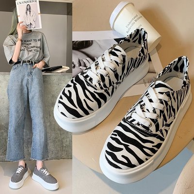 2021新款厚底帆布鞋女ulzzang复古港味时尚两穿懒人网红ins松糕鞋