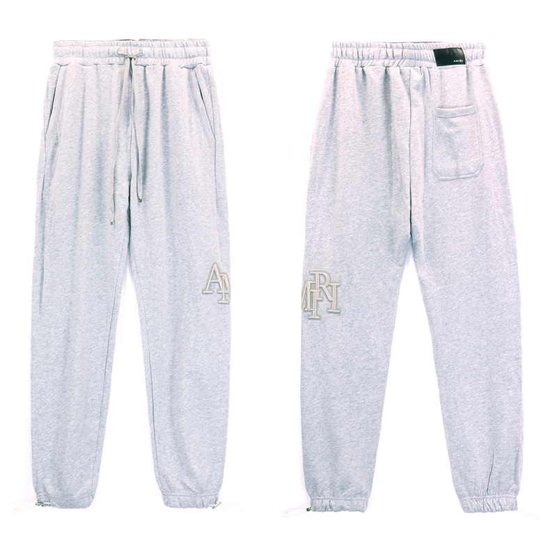 Cross-Border Popular Amiri Embroidered Letter Drawstring Design Pure Cotton Casual Pants Sweatpants Casual Sports Pants for Men