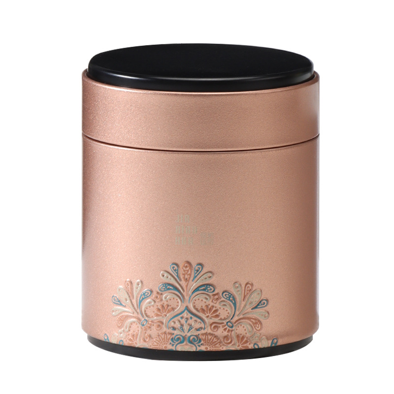 Latas de té Latas de hierro Dos o dos Latas redondas de hojalata de té negro Latas de hierro Latas de metal de fábrica Caja de hierro redonda de 50g
