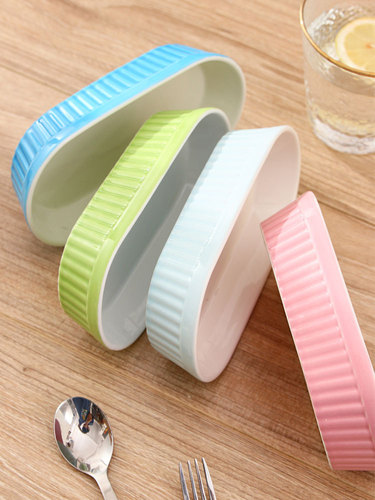 BB4C wholesale bedding ceramic baking bowl steamed cheese baked rice plate home baking tableware oven special