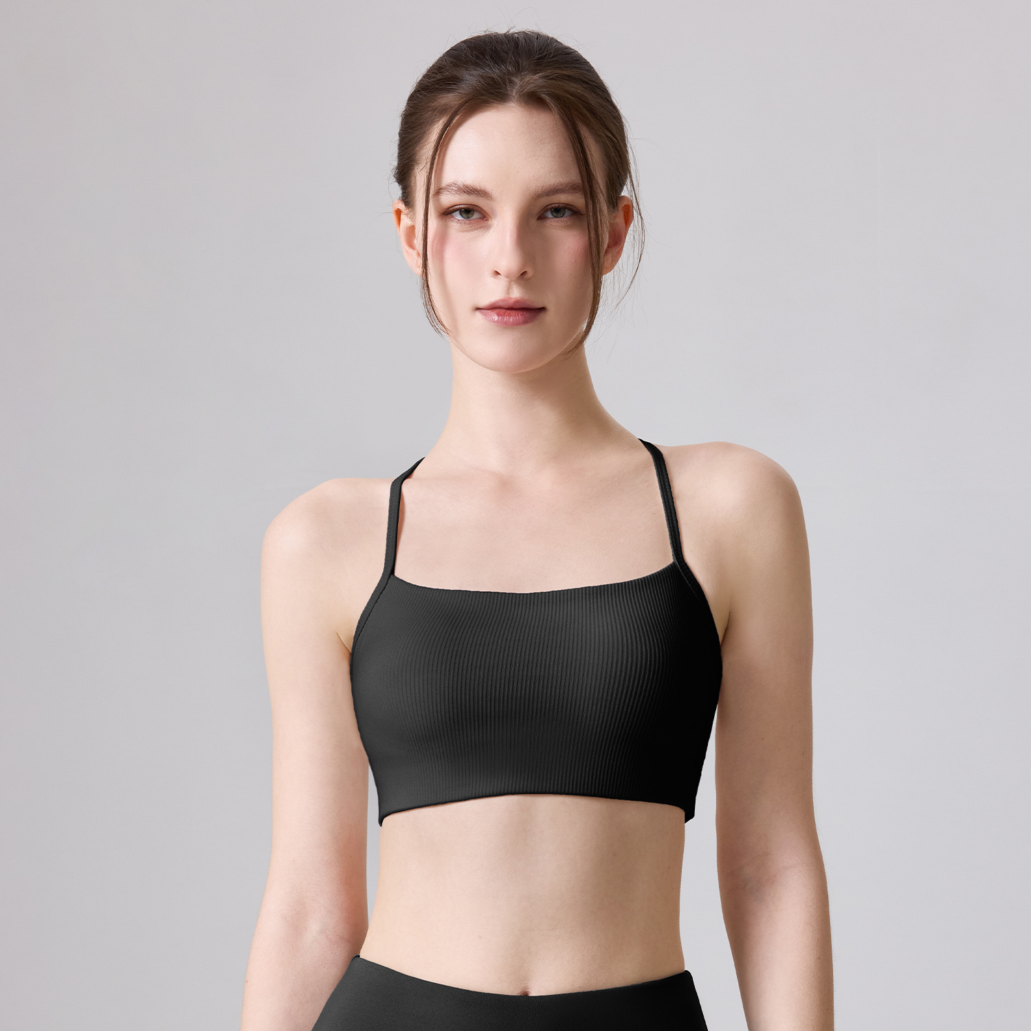 Verano sensación de desnudez fija taza delgada cintura de hombro cojín de pecho ropa interior deportiva cruzada belleza de espalda chaleco de yoga antichoque correas