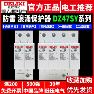 Delixi surge protector DZ47Y-10KV household 220V lightning arrester 380V surge 4p lightning protection switch 2p