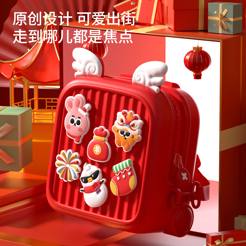 Popular conejo año niños viajan pequeña mochila hombro del bebé bolsa de mensajero kindergarten dibujos animados DY Navidad regalo Año Nuevo