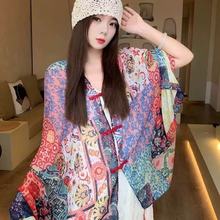 新款中国风名字披肩盘扣云南拍照女时尚防晒丝巾围巾棉麻透气批发