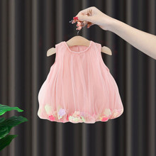 直播供货2025夏季新款儿童无袖连衣裙一周岁儿童生日礼服外贸批发