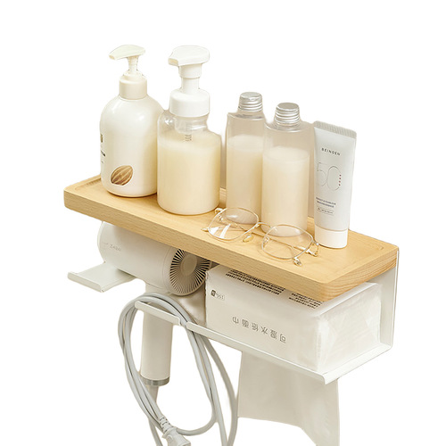 Log hair dryer rack without punching beech white bathroom storage rack bathroom bathroom Dyson hair dryer hanger