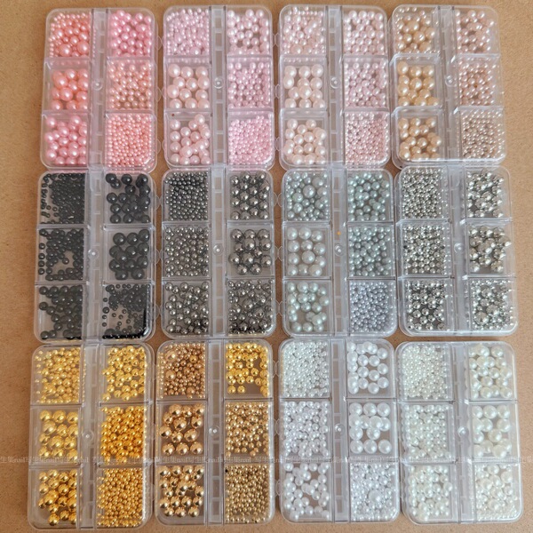 Three dimensional mixed nail decoration pearl