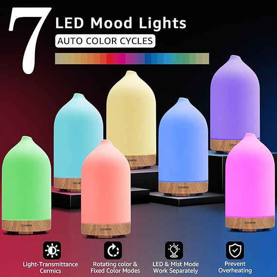 100ML máquina de aromaterapia de cerámica máquina de aromaterapia ultrasónica humidificador de aromaterapia silenciosa aroma diffuser