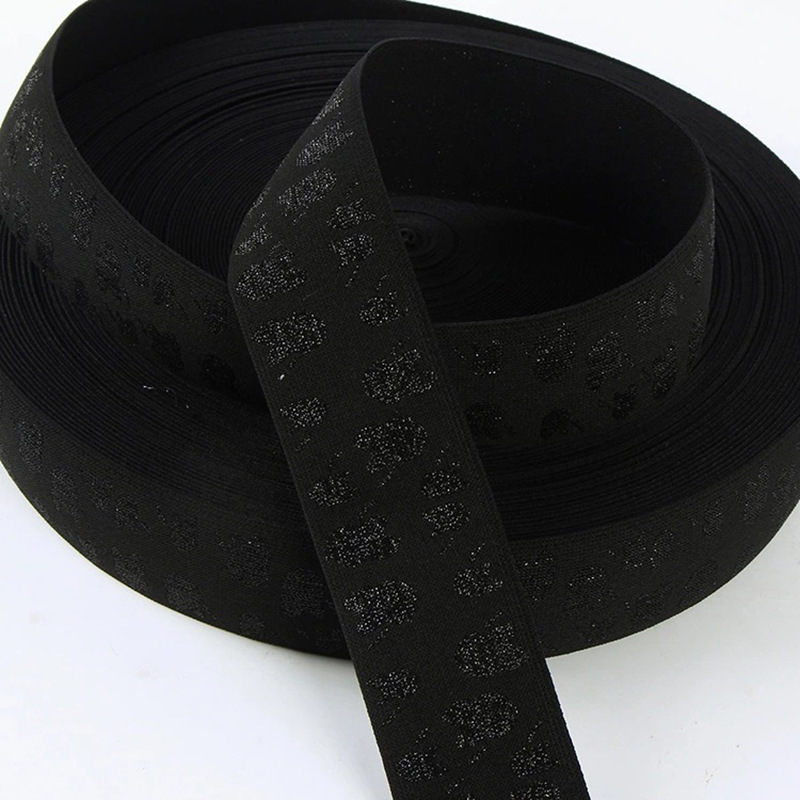 厂家现货直供手感柔软松紧带黑色高弹性电脑提花织带鞋帽服装辅料
