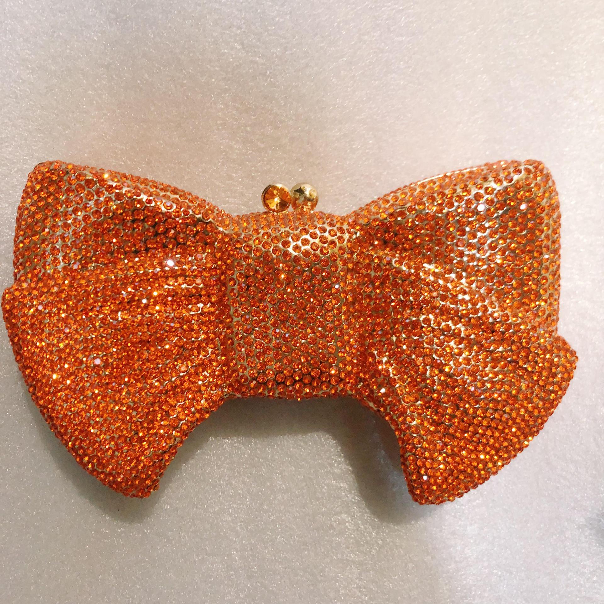 Bolso de arco transfronterizo nuevo arco de diamantes bolso de banquete de diamantes bolso de mano de mujer bolso de maquillaje pastel