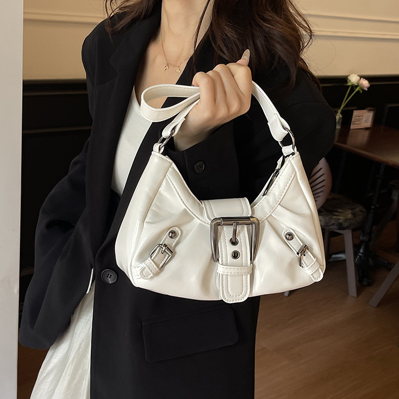 Large Capacity Pleated 2026 Summer New Trendy Versatile Fashion Single-Shoulder Retro Commuter Textured Women's Bag Cross-Border