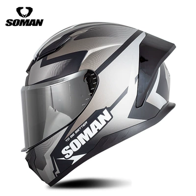 Car Couple Safety Helmet SM973 | Motosiklet kaskı (dəbilqə) - silver-gray-vision-with-silver-plating-s