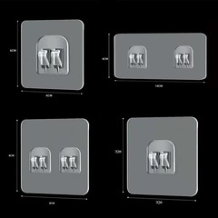 Self-Adhesive Invisible Acrylic Strong Hook Strips for Wall Mount Shelves, Transparent Wall Hanging without Drilling, Hook Accessories