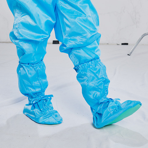 Anti-static soft-soled shoe cover with jumpsuit and tall boots, anti-static dust-free boots for cleanroom use.