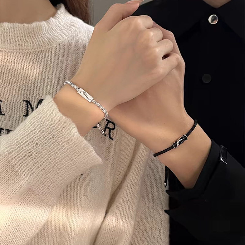 ユーカリと鳥のカップルのブレスレットinsカップルのカップルのタイプは、バレンタインデーのプレゼントを編んで彼女にあげます。|undefined