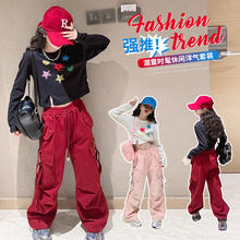 韩国童装2023秋季新款女童时尚休闲百搭长袖上衣裤子儿童运动套装