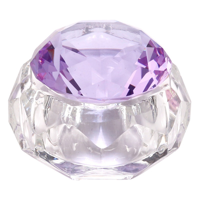 Copa de Cristal para Exhibición de Uñas de Vidrio con Tapa de Diamante