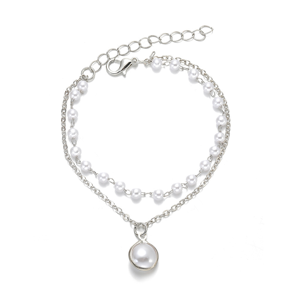 Doppelstöckiges Charm Armband Minimalistisch Im Retro Design_voghion.com